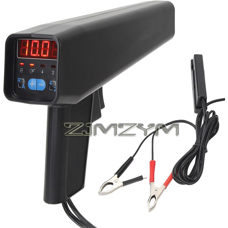 Timing Light Gun - 12V Digitales Zündzeitmessgerät Induktives Benzinmotor-Zündzeitmesswerkzeug mit
